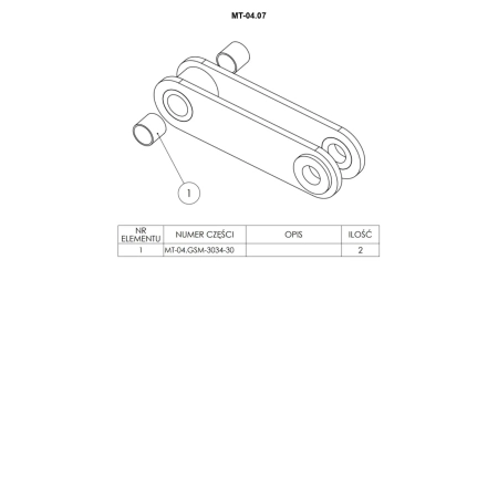 Łożysko ślizgowe z igliduru (tuleja) LC.MT-04-GSM-3034-40
